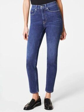 SPANX Sculpt ReDefine Slim Straight Jeans Women Size 14 Stretch Denim 21272R